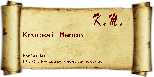 Krucsai Manon névjegykártya